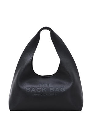 leren schoudertas The Sack zwart