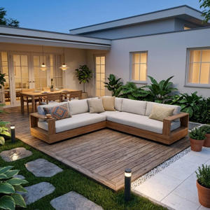 loungebank Cereme teak