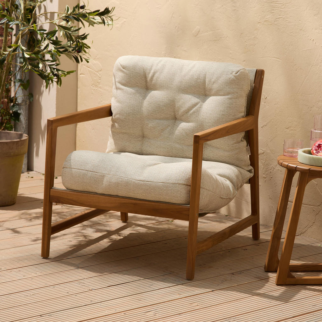 NOUS Garden loungestoel Mist teak