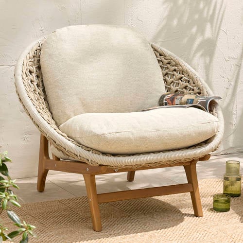 Studio LIVIT loungestoel Malang teak – beige
