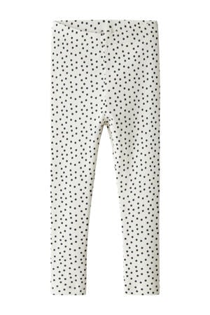 slim legging met stippen wit