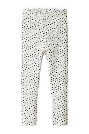 slim legging met stippen wit