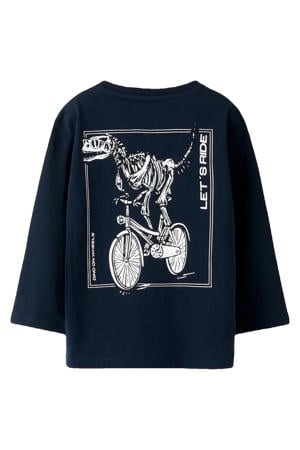 longsleeve met backprint donkerblauw