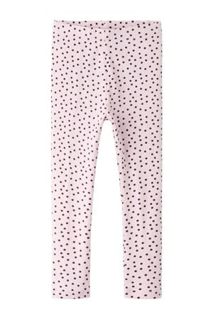 slim legging met stippen roze