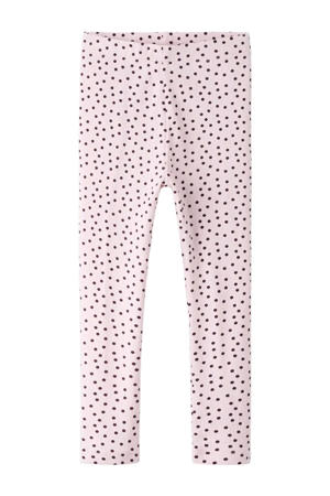slim legging met stippen roze