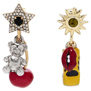 oorbellen Trinket Charm Cluster goudkleurig