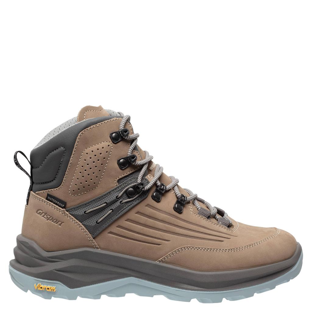 Lichtbruin en lichtblauwe dames Grisport wandelschoenen van leer/voering: mesh/voetbed: eva met bergsluiting