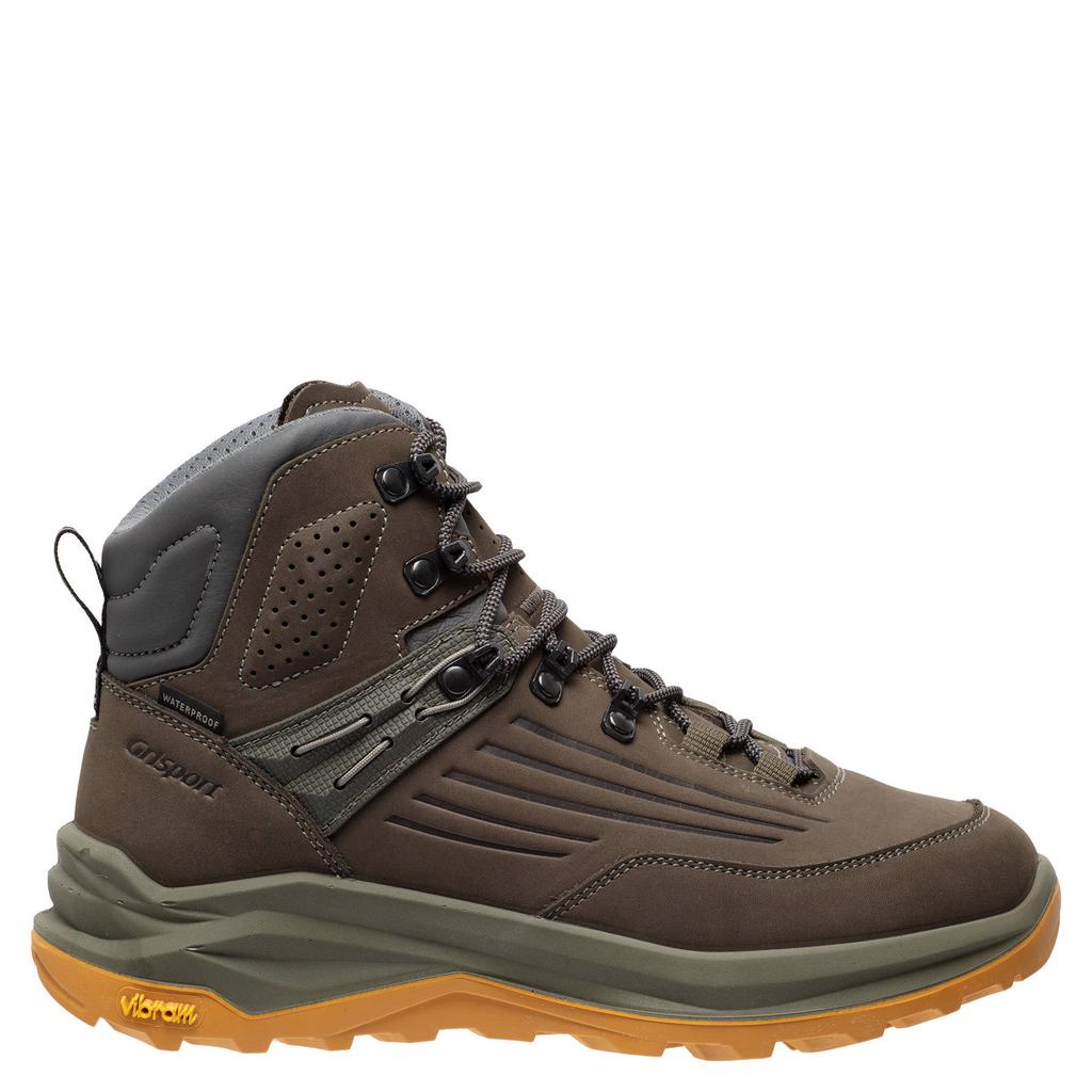 Donkergroene dames Grisport wandelschoenen van leer/voering: mesh/voetbed: eva met bergsluiting