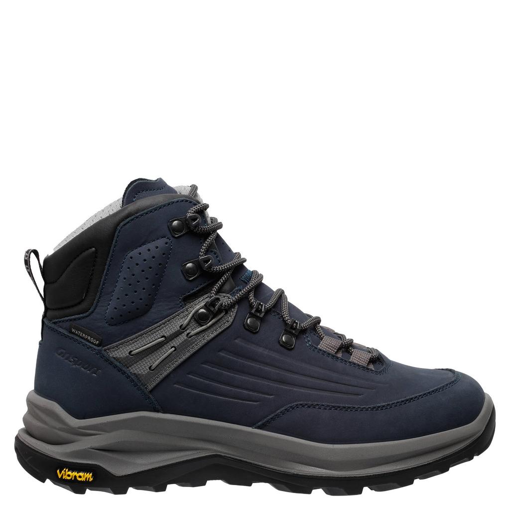Donkerblauwe dames Grisport wandelschoenen van leer/voering: mesh/voetbed: eva met bergsluiting