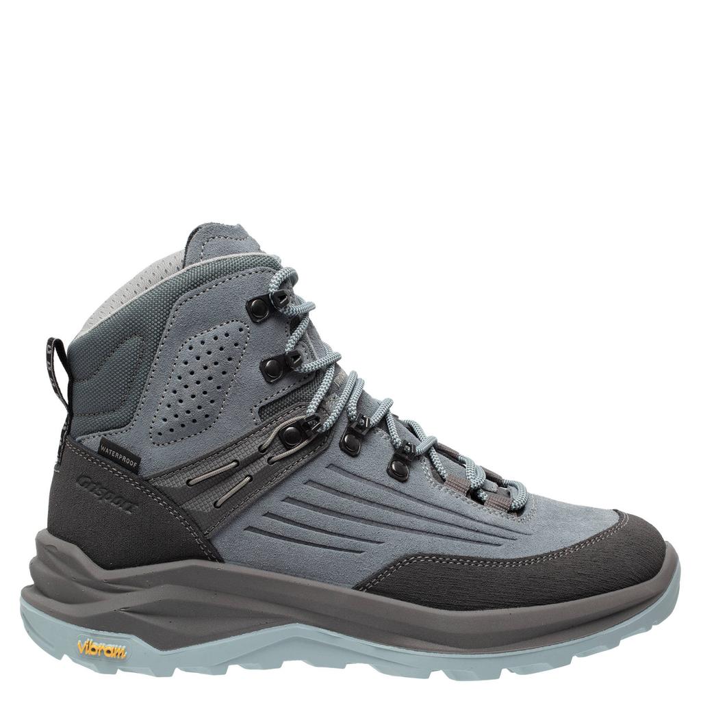 Lichtblauw en bruine dames Grisport Overland Mid suède wandelschoenen met bergsluiting