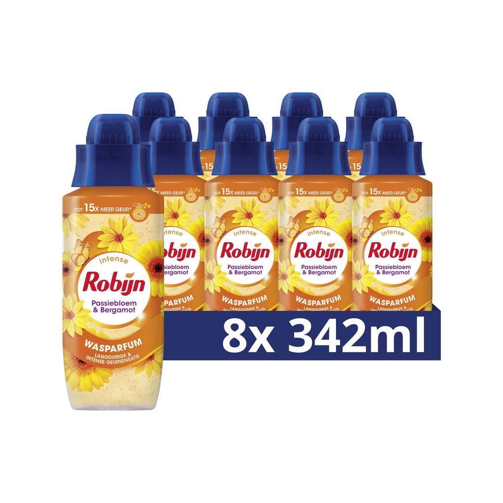 Robijn Intense Passiebloem & Bergamot Wasparfum - 8 x 342 ml