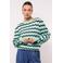 FLURESK gestreepte pullover mintgroen ajour