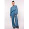 FLURESK wide leg high waist casual broek blauw