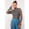 FLURESK top met panterprint bruin