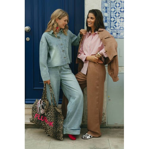 FLURESK gestreepte blouse roze afbeelding