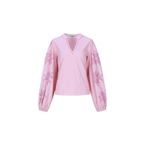 FLURESK gebloemde blousetop lichtroze afbeelding