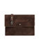 Manfield suede clutch donkerbruin