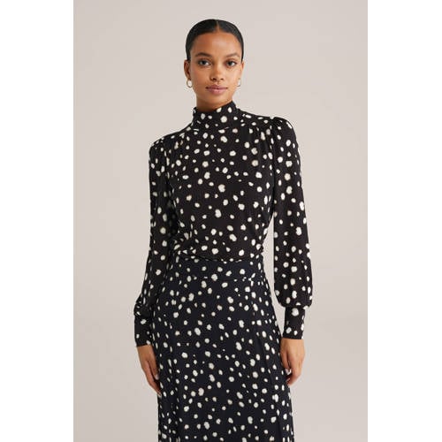 WE Fashion top met stippen zwart afbeelding
