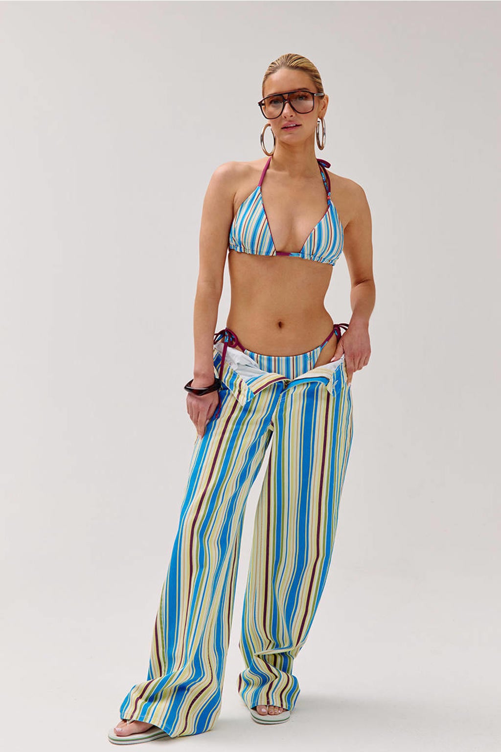 HARPER & YVE reversible voorgevormde triangel bikinitop Nova donkerrood/turquoise