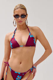 thumbnail: HARPER & YVE reversible voorgevormde triangel bikinitop Nova donkerrood/turquoise