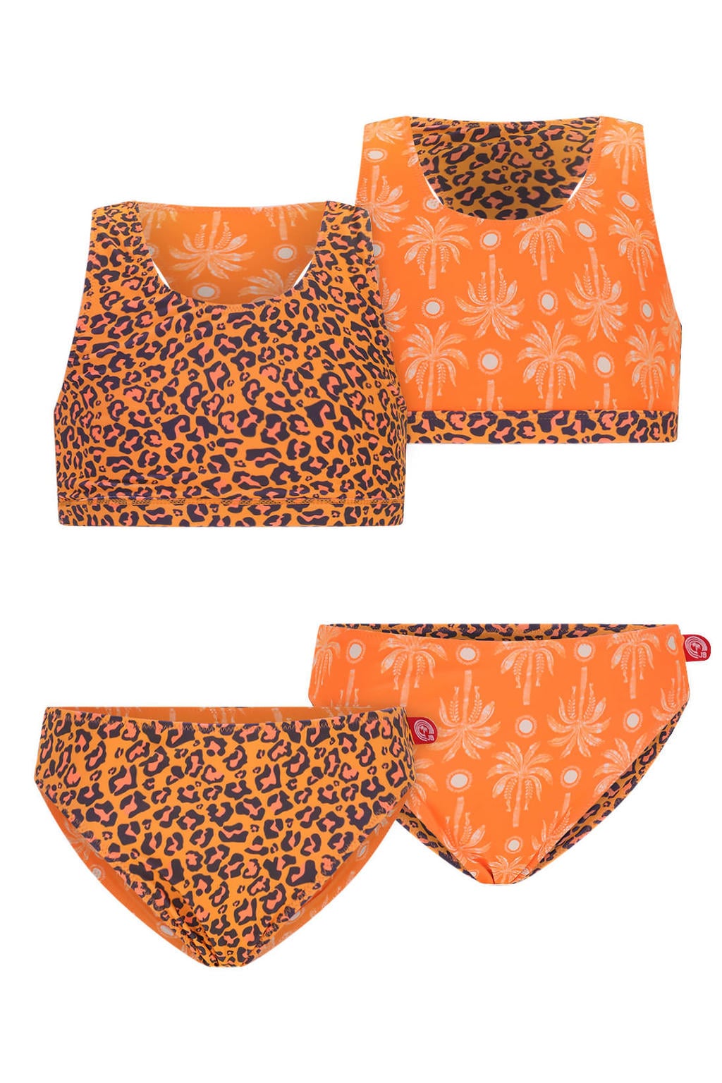 Just Beach reversible crop bikini Inside Out oranje