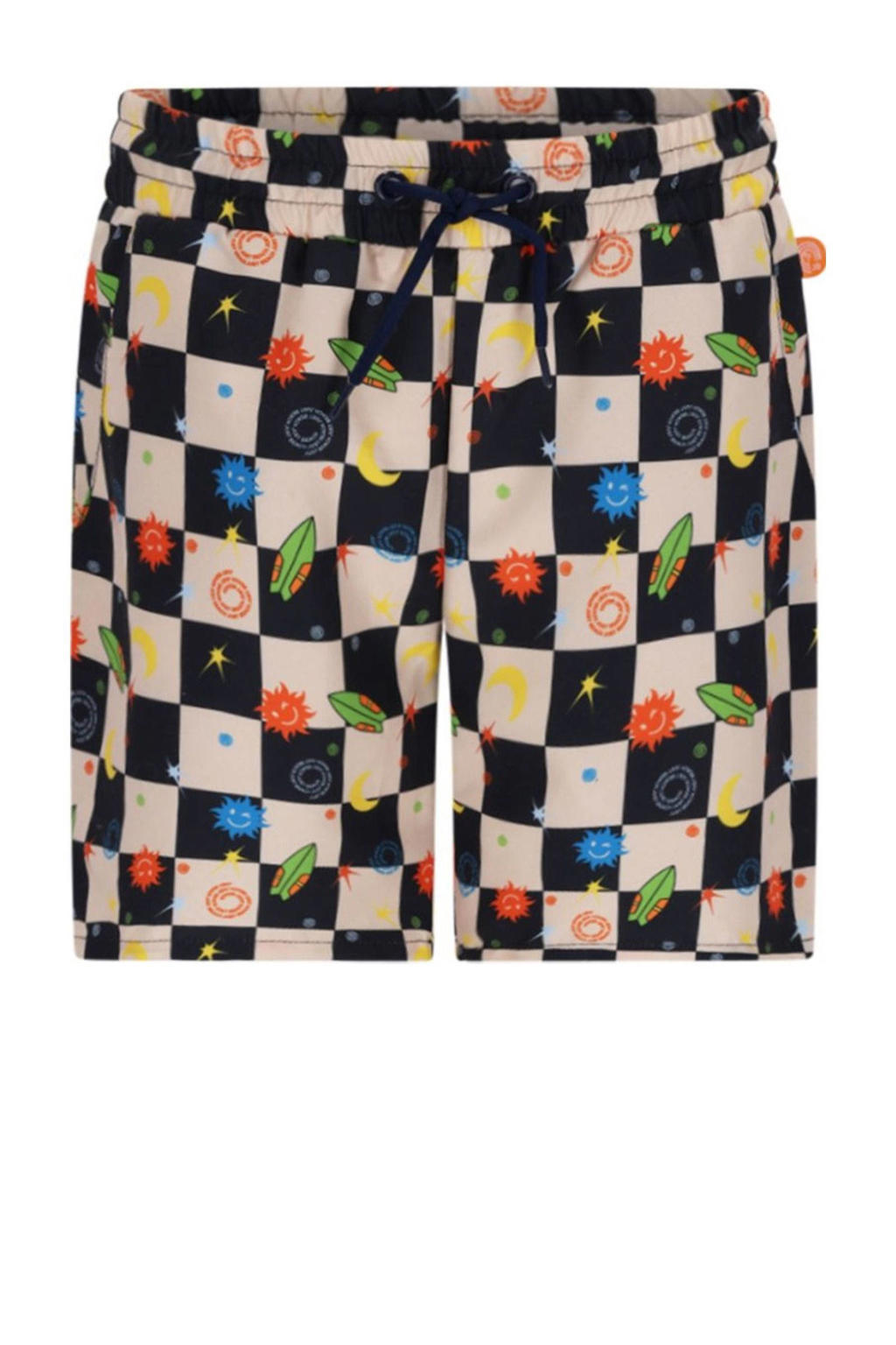 Just Beach zwemshort Poolday zwart/ecru