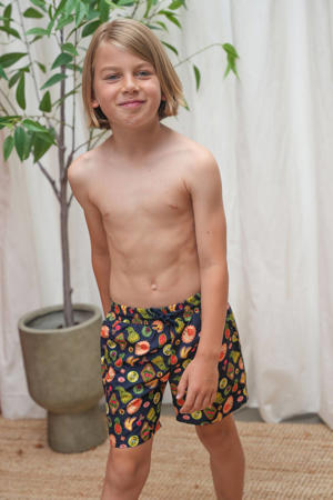 zwemshort Poolday donkerblauw/groen