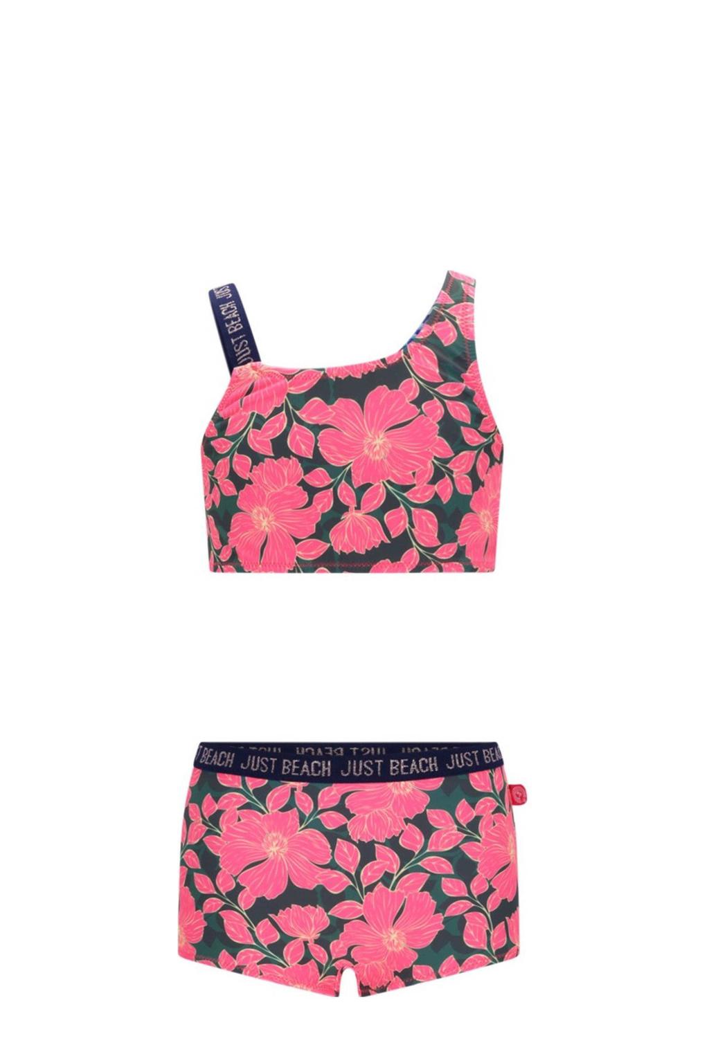 Just Beach crop bikini Tanzania fuchsia/groen