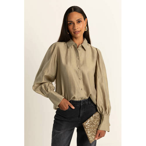 Expresso satijnen blouse beige afbeelding