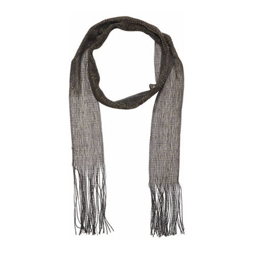 Expresso sjaal met franjes zwart afbeelding