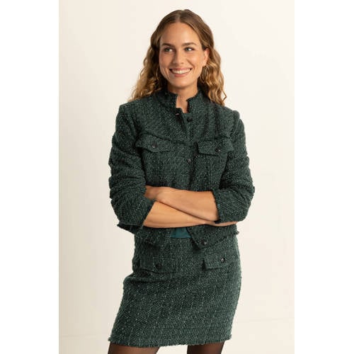 Expresso tweed jack donkergroen afbeelding