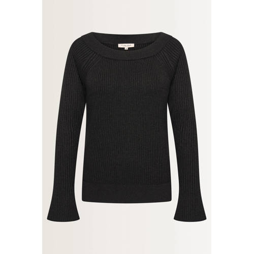 CLAUDIA BY CLAUDIA STRÄTER pullover zwart rib gebreid afbeelding