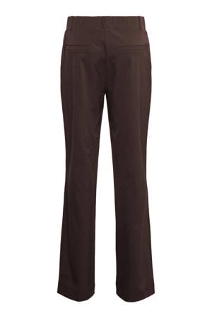 straight regular waist pantalon donkerbruin