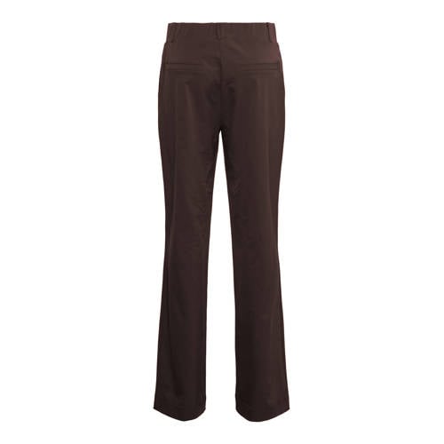 &Co Woman Straight regular waist pantalon donkerbruin afbeelding