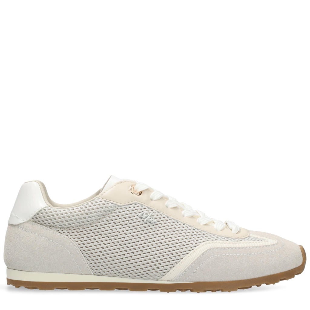 Lichtgrijze dames Mexx Teaghan Space sneakers van 50% polyester / 50% polyurethaan met veters
