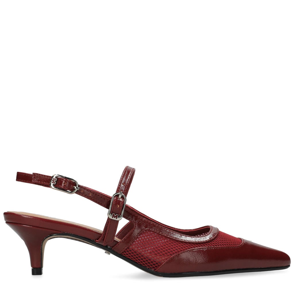 Bordeaux dames Mexx slingback pumps van 70% polyurethaan / 30% polyester met gesp