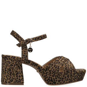 sandalettes met panterprint bruin