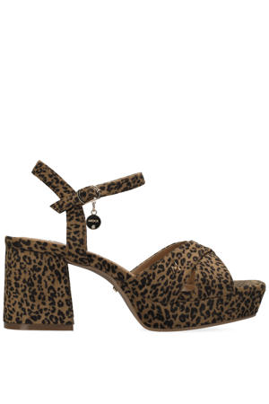 sandalettes met panterprint bruin