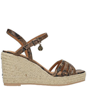 espadrilles met slangenprint cognac