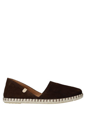 Carmen suède espadrilles donkerbruin