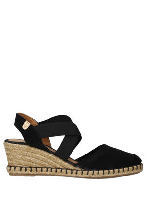 Mila suède leren espadrilles zwart