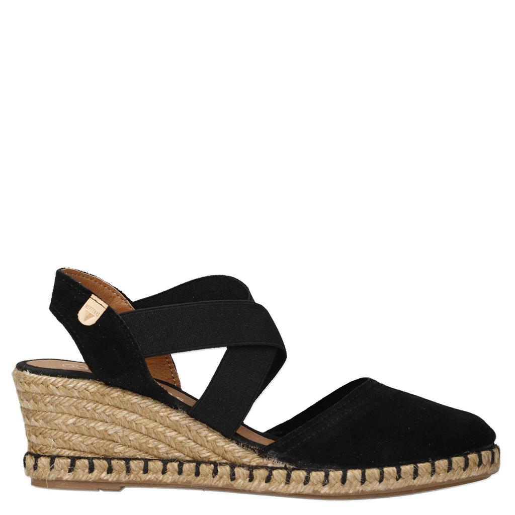 Zwarte dames Verbenas Mila suède leren espadrilles