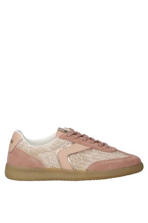 leren sneakers roze/beige