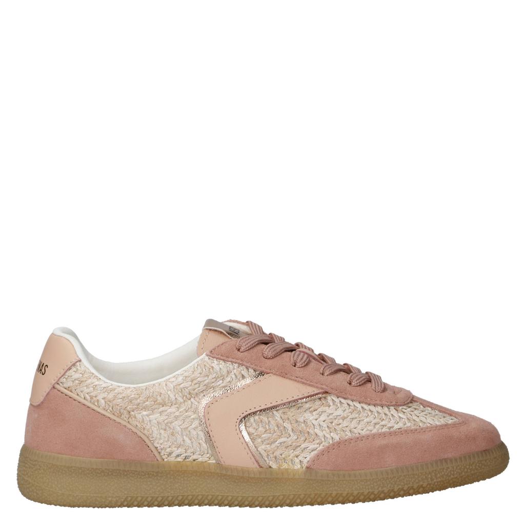 Roze en beige dames Verbenas leren sneakers van 60% leer/40% textiel met veters