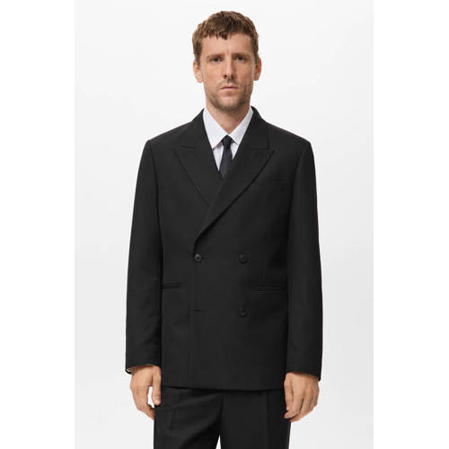 Mango Man colbert met wol zwart afbeelding