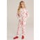 fleece onesie rood/ecru