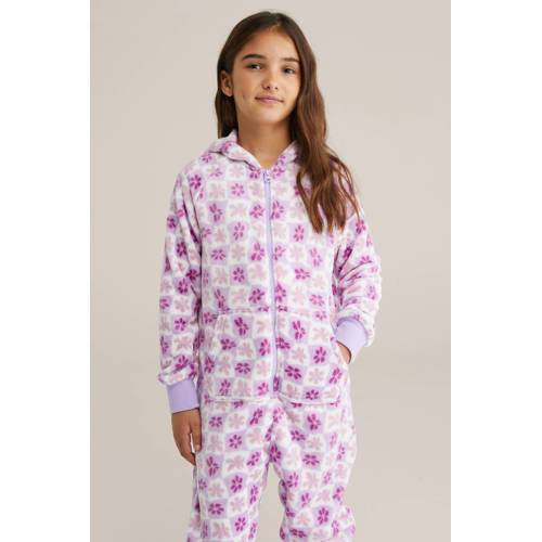 WE Fashion fleece onesie lila/paar – Lila/paars