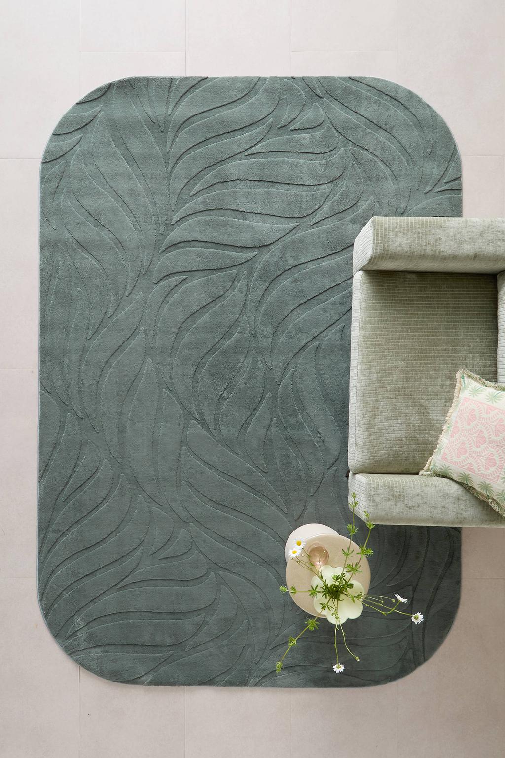 NOUS Living vloerkleed Blossom groen (290x200 cm)