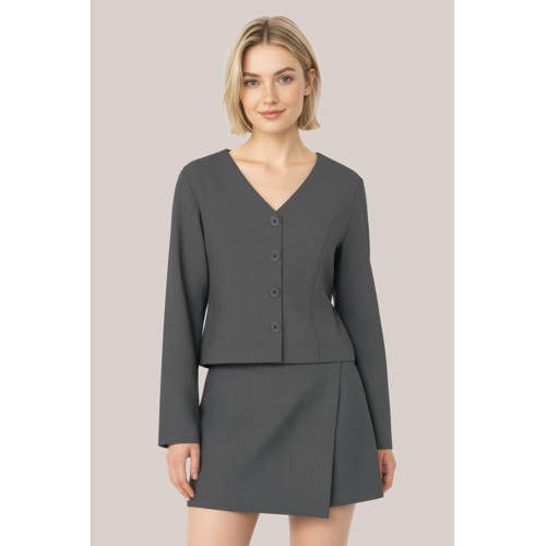 HYPEDROP cropped blazer grijs afbeelding