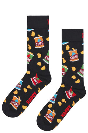 sokken  Chips Bag zwart